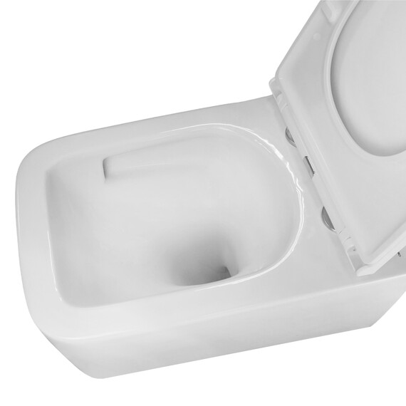 Унитаз подвесной безободковый Azario Vater AZ-5104T-WHT с тонким быстросъемным сиденьем микролифт (Система смыва торнадо) фото 8