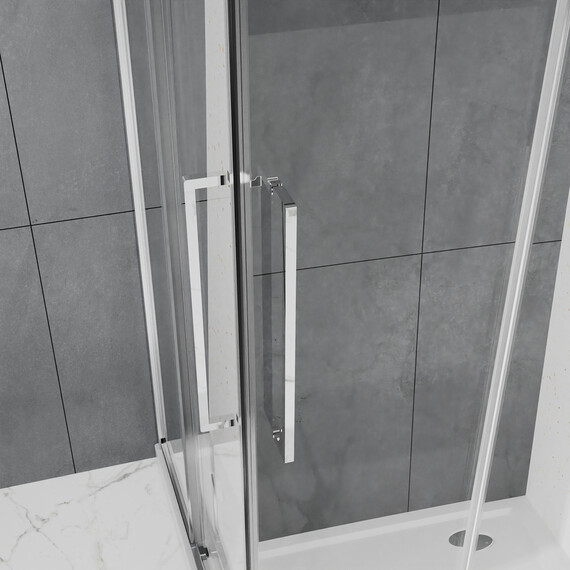 Душевое ограждение Azario SHANGHAI 100x100 см AZ-R43-100-MB-CL, чёрный матовый/прозрачное фото 7