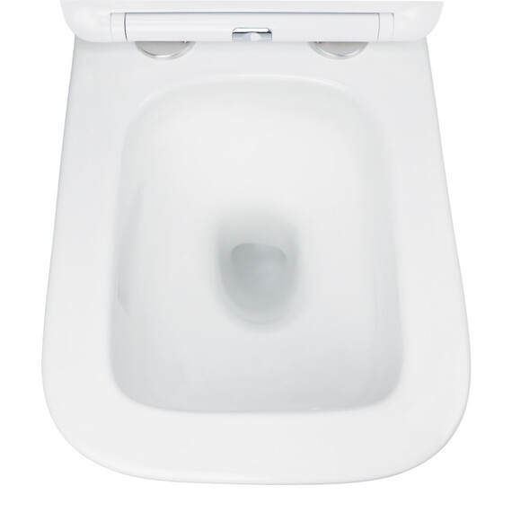 Унитаз подвесной безободковый Azario AIRA AZ-5171T-WHT с тонкой крышкой микролифт (система смыва Торнадо) фото 7