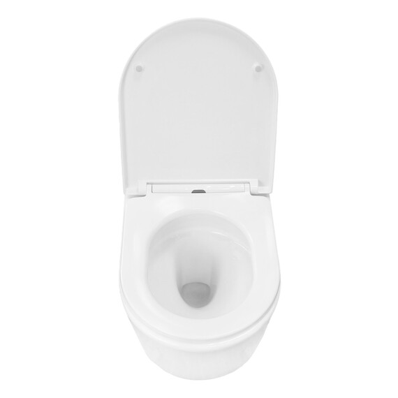 Унитаз подвесной безободковый Azario Velo AZ-1273WHD с быстросъемным сиденьем микролифт (система смыва Торнадо) фото 6