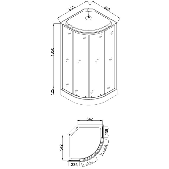 Душевая кабина Loranto 80x80 см CS-6680-13GB 80, чёрный/прозрачное фото 3