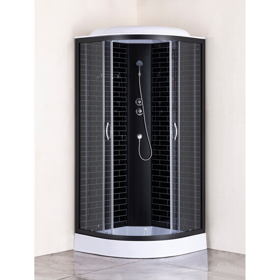 Душевая кабина Loranto 80x80 см CS-6680-13GB 80, чёрный/прозрачное фото 2