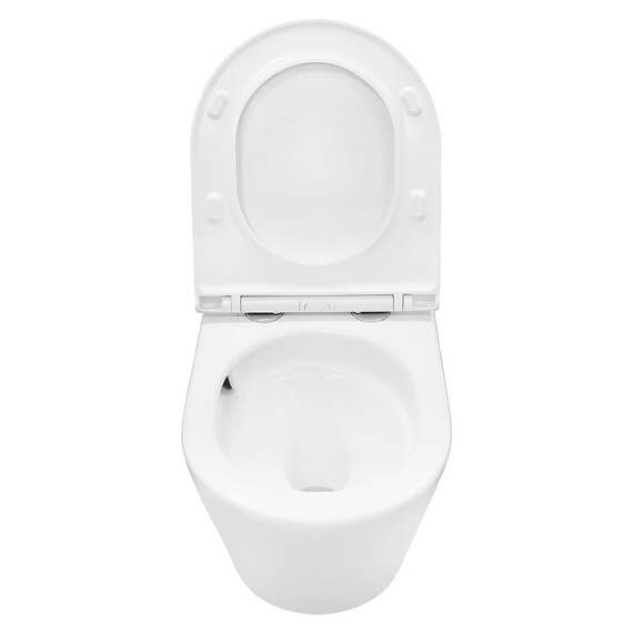 Унитаз подвесной безободковый Azario VELA AZ-2480 с тонкой крышкой микролифт (Система смыва торнадо) фото 5