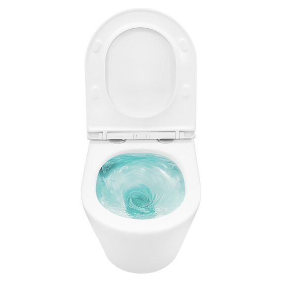 Унитаз подвесной безободковый Azario VELA AZ-2480 с тонкой крышкой микролифт (Система смыва торнадо) фото 9