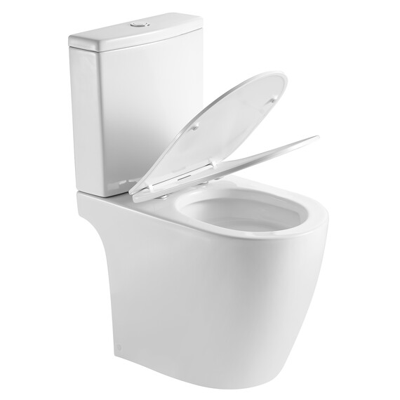 Унитаз-компакт безободковый Azario LEO TORNADO FLUSHING AZ-1253CT с тонкой крышкой микролифт (система смыва Торнадо) фото 2