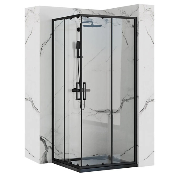 Душевое ограждение Loranto NEO 90x90 см CS-21809-90B, чёрный/прозрачное фото 2