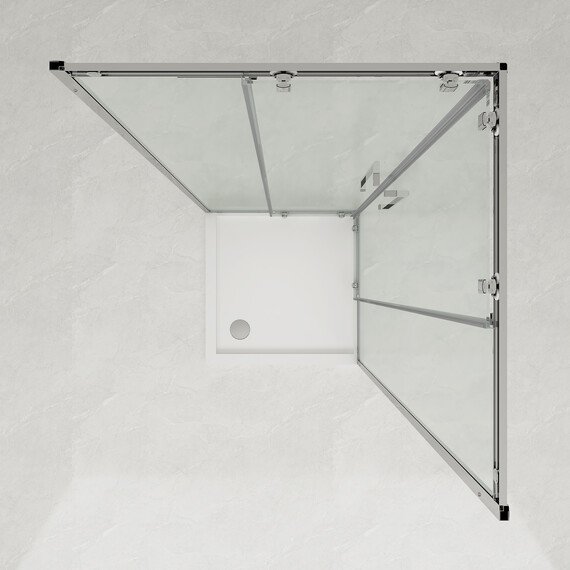 Душевое ограждение Loranto 100x100 см CS-AB01GG-100, серый матовый/прозрачное фото 4