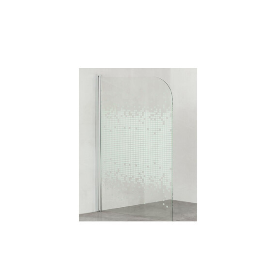 Шторка для ванны Loranto 85х140 см CS-L1485, хром/узор фото 2