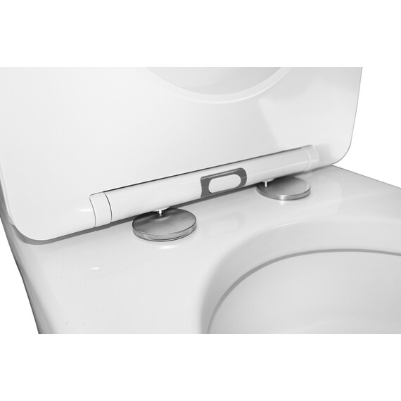 Унитаз-компакт безободковый Azario LEO TORNADO FLUSHING AZ-1253CT с тонкой крышкой микролифт (система смыва Торнадо) фото 5