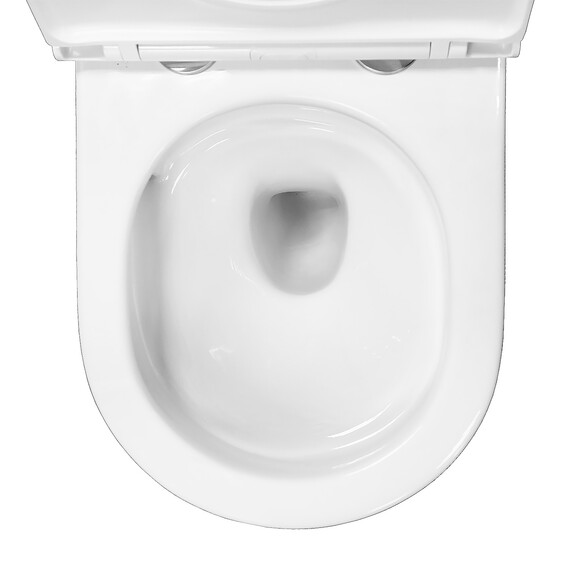 Унитаз подвесной безободковый Azario VELA AZ-2480 с тонкой крышкой микролифт (Система смыва торнадо) фото 8