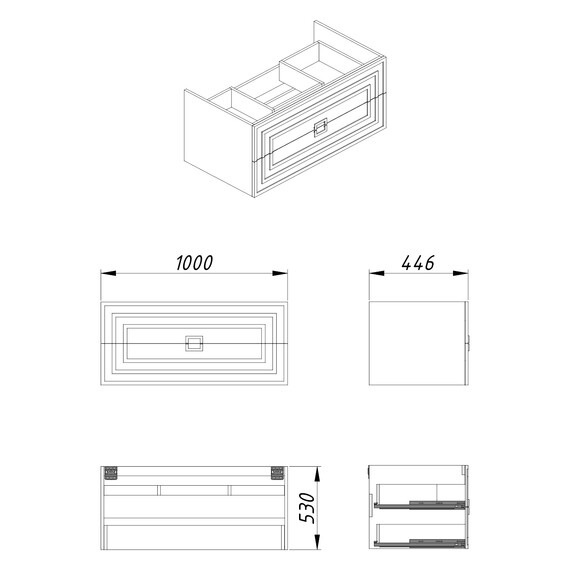 Тумба подвесная с раковиной Azario ARMARIO 100 см CS00096974 фото 8
