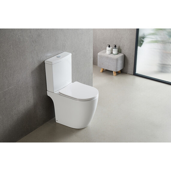 Унитаз-компакт безободковый Azario LEO TORNADO FLUSHING AZ-1253CT с тонкой крышкой микролифт (система смыва Торнадо) фото 14