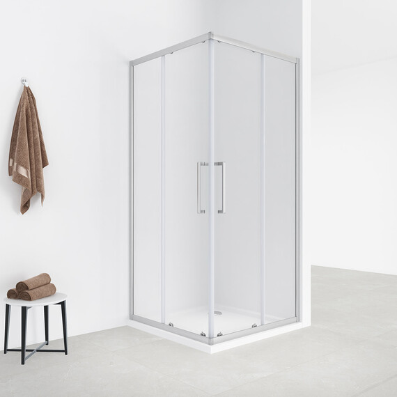 Душевое ограждение Loranto 100x100 см CS-AB01S-100, сатин/прозрачное фото 5