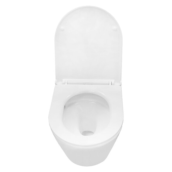 Унитаз подвесной безободковый Azario VELA AZ-2480 с тонкой крышкой микролифт (Система смыва торнадо) фото 4