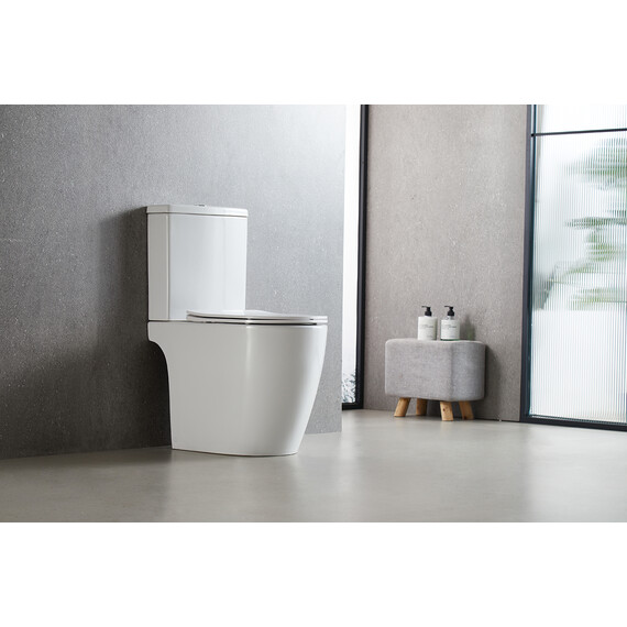 Унитаз-компакт безободковый Azario LEO TORNADO FLUSHING AZ-1253CT с тонкой крышкой микролифт (система смыва Торнадо) фото 13