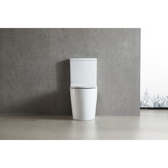 Унитаз-компакт безободковый Azario LEO TORNADO FLUSHING AZ-1253CT с тонкой крышкой микролифт (система смыва Торнадо) фото 12