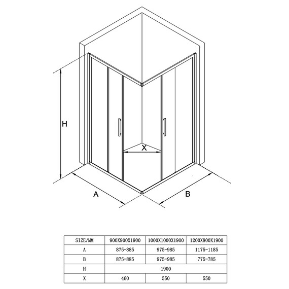 Душевое ограждение Loranto 100x100 см CS-AB01GG-100, серый матовый/прозрачное фото 6