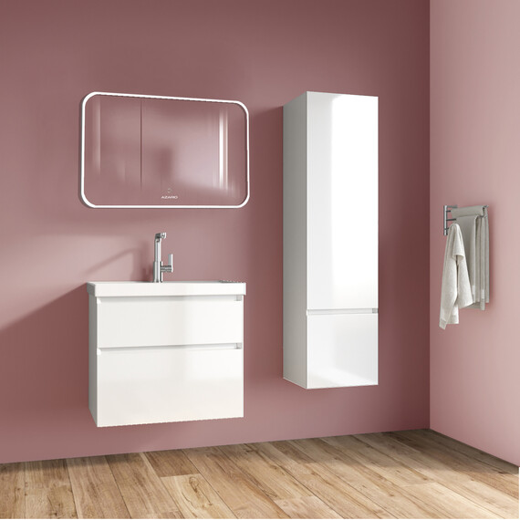 Тумба подвесная с раковиной Azario Velluto 100 см CS00097538, белый матовый фото 11