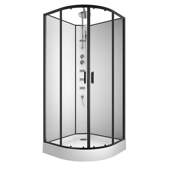 Душевая кабина Loranto Neo 100х100 см CS-21811-100, чёрный матовый/прозрачное фото 6