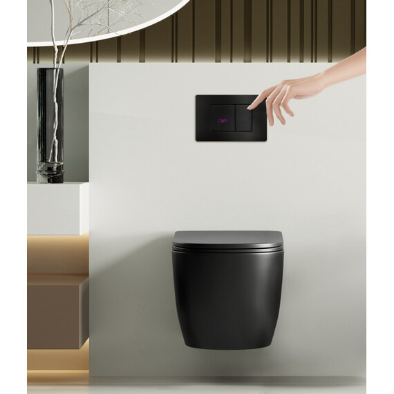 Кнопка смыва сенсорная Abber AC0122SMB, чёрный матовый фото 3