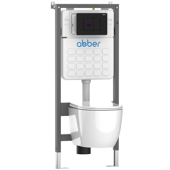 Кнопка смыва сенсорная Abber AC0122SMB, чёрный матовый фото 2