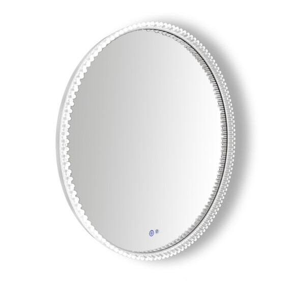 Зеркало Azario Лайвли 80 см АZ-LED012125 (подсветка, подогрев и сенсорный выключатель) белый матовый фото 