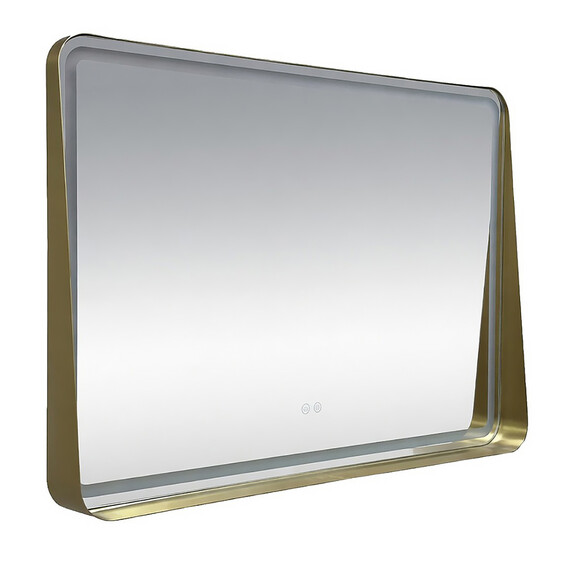 Зеркало Azario Энтони 100 см АZ-LED012925 (подсветка, подогрев и сенсорный выключатель) золото матовое фото 3