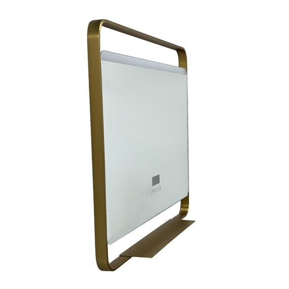 Зеркало Azario Дарья 100 см АZ-LED013825 (подсветка, bluetooth, подогрев и сенсорный выключатель) золото матовое фото 2