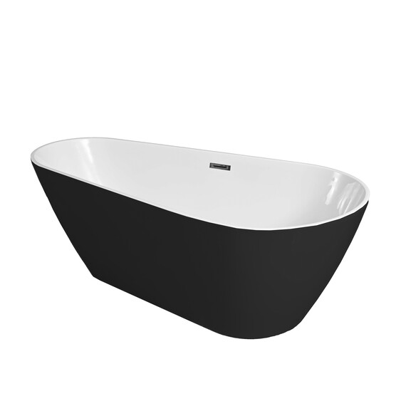 Ванна отдельностоящая Grossman Fly 170x80 см GR-1102MB, черный матовый, Размер - мм: 1700х800 фото 3