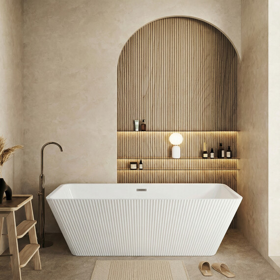 Ванна отдельностоящая Grossman Cristal 170x75 см GR-2022M, белый матовый фото 3