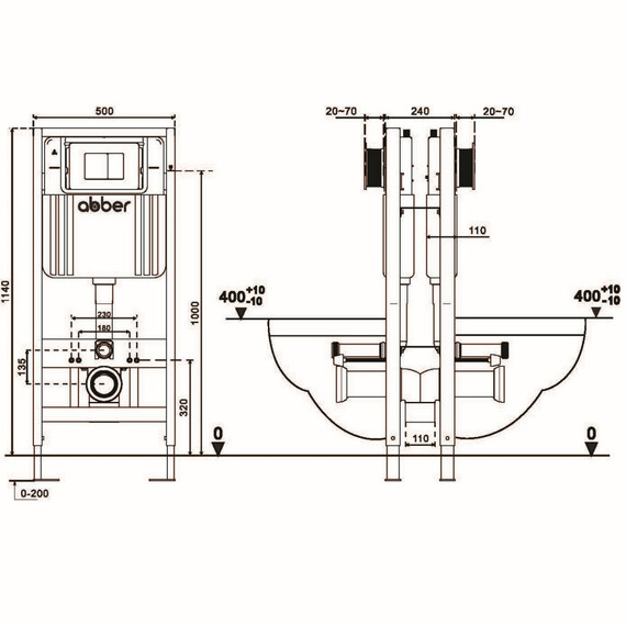 Инсталляция для унитаза двойная самонесущая Abber AC0106 фото 7