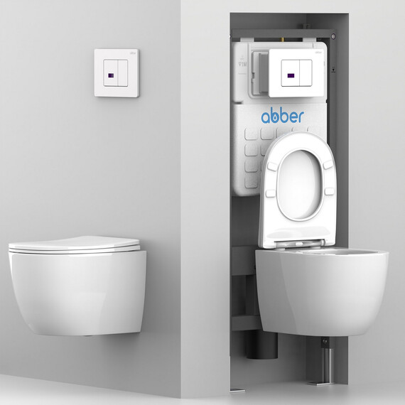 Кнопка смыва сенсорная Abber AC0122SMB, чёрный матовый фото 4