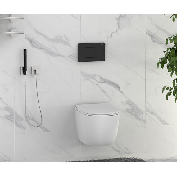 Кнопка смыва сенсорная Abber AC0122SMB, чёрный матовый фото 5