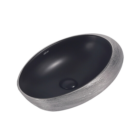 Раковина-чаша Abber Bequem 49 см AC2107BS, чёрный матовый с серебром фото 2