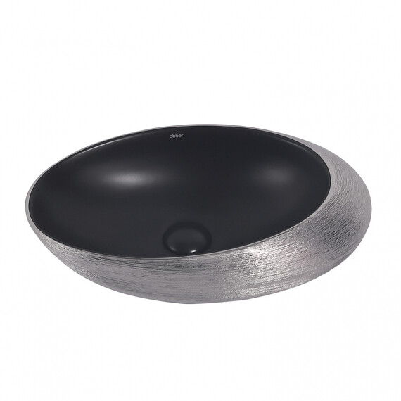 Раковина-чаша Abber Bequem 49 см AC2107BS, чёрный матовый с серебром фото 4