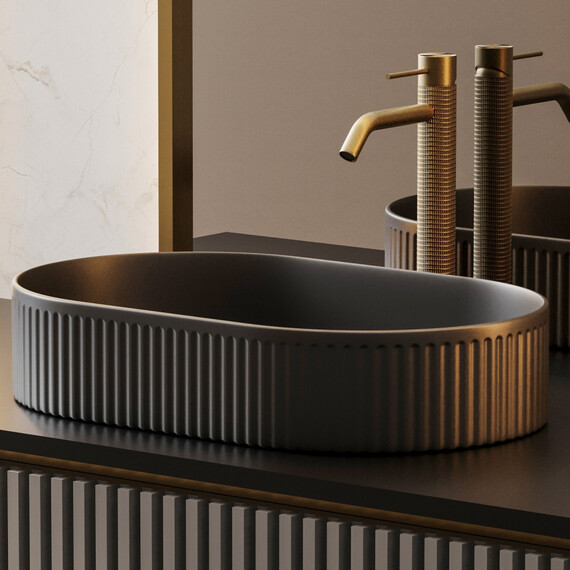 Раковина-чаша Abber Bequem 57 см AC2116MB, чёрный матовый фото 5