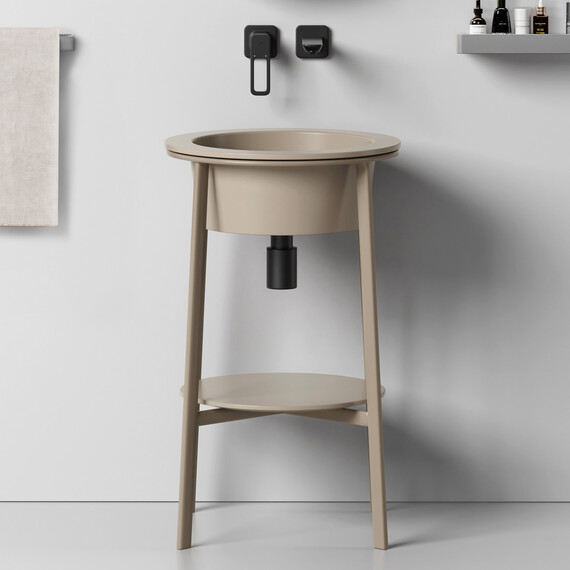 Раковина с консолью Abber Bequem 50 см AC2130MK, хаки матовый фото 