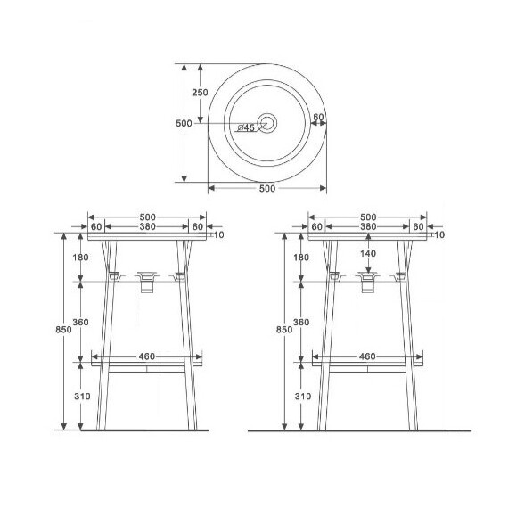 Раковина с консолью Abber Bequem 50 см AC2130MK, хаки матовый фото 4