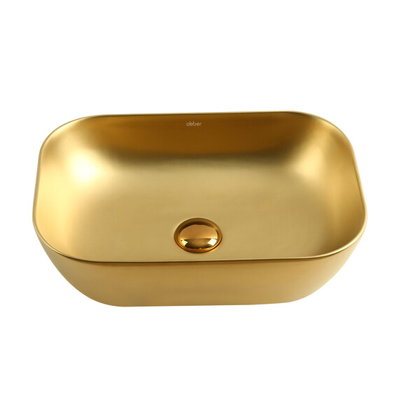 Раковина-чаша Abber Rechteck 46 см AC2200MMG, золото матовое фото 2