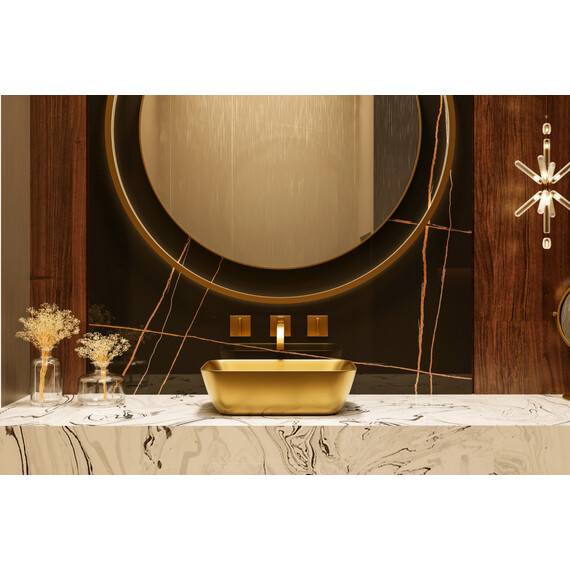 Раковина-чаша Abber Rechteck 46 см AC2200MMG, золото матовое фото 5