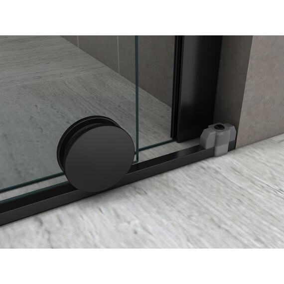 Душевая перегородка Abber Komfort 100 см AG09100B (стекло 8 мм) с кронштейном, чёрный/прозрачное фото 4