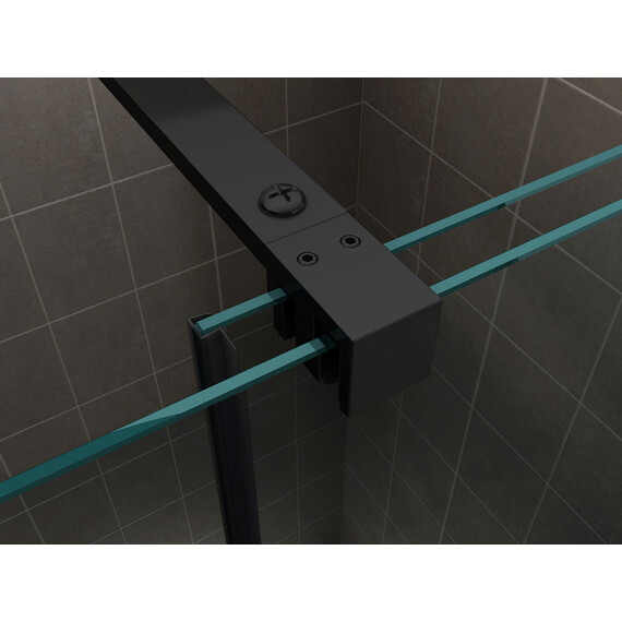 Душевая перегородка Abber Komfort 100 см AG09100B (стекло 8 мм) с кронштейном, чёрный/прозрачное фото 5