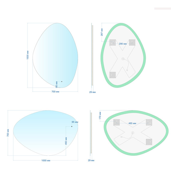 Зеркало Abber Teil 70 см AG6502S фото 7