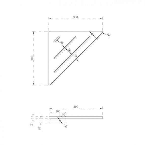 Полка угловая ABBER Stein AS1652, цвет белый матовый фото 3