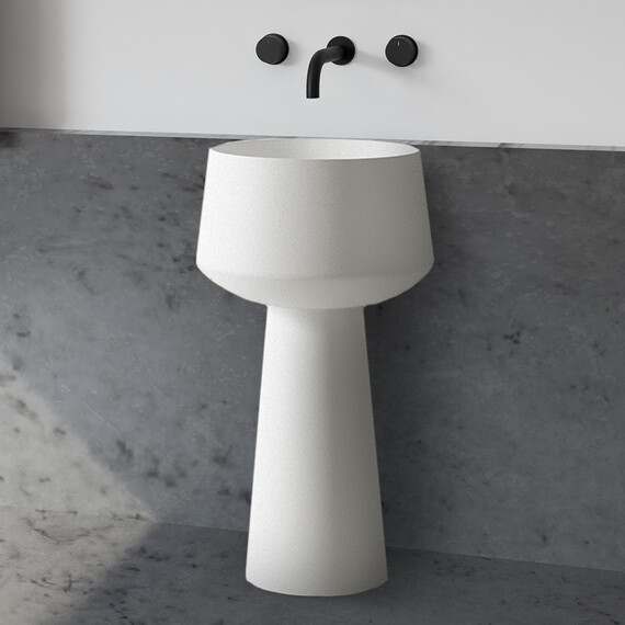 Раковина напольная Abber Stein 50 см AS2508-H, белый матовый фото 