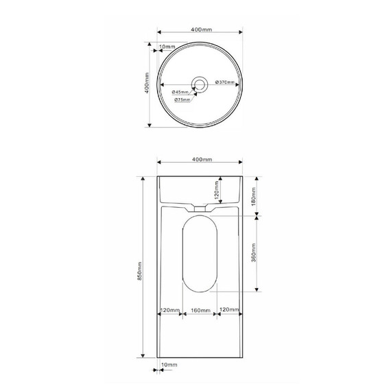 Раковина напольная Abber Stein 40 см AS2516-H, белый матовый фото 10