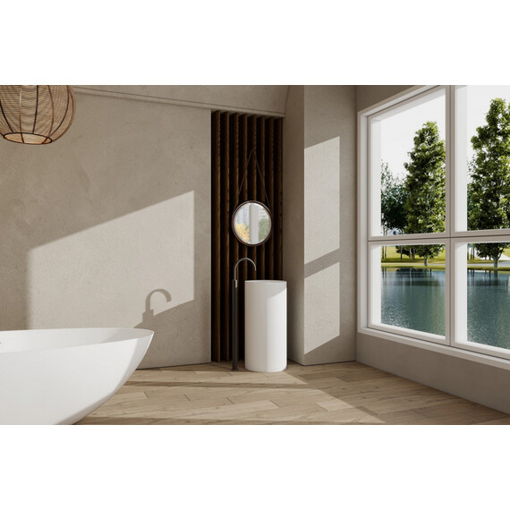 Раковина напольная Abber Stein 40 см AS2516-H, белый матовый фото 3