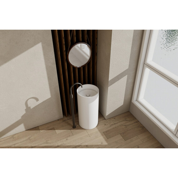 Раковина напольная Abber Stein 40 см AS2516, белый матовый фото 2