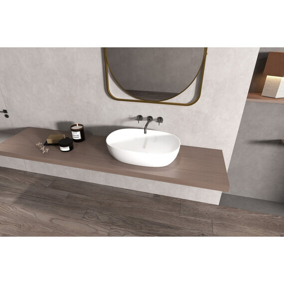 Раковина-чаша Abber Stein 60 см AS2633, белый матовый фото 2