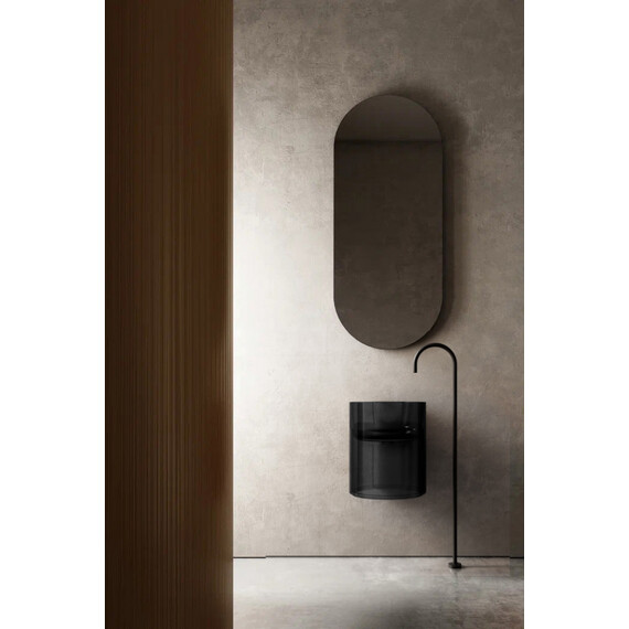 Раковина подвесная прозрачная Abber Kristall 42 см AT2704Onyx, чёрный фото 2